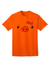 Kyu-T Face - Oinkette: A Charming Adult T-Shirt Featuring a Cute Girl Piglet-Mens T-shirts-TooLoud-Orange-Small-Davson Sales