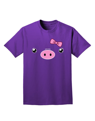 Kyu-T Face - Oinkette Cute Girl Piglet Adult Dark T-Shirt-Mens T-Shirt-TooLoud-Purple-Small-Davson Sales