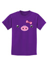 Kyu-T Face - Oinkette Cute Girl Piglet Childrens Dark T-Shirt-Childrens T-Shirt-TooLoud-Purple-X-Small-Davson Sales