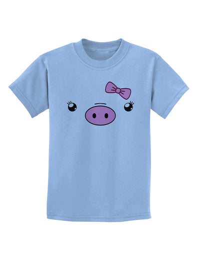 Kyu-T Face - Oinkette Cute Girl Piglet Childrens T-Shirt-Childrens T-Shirt-TooLoud-Light-Blue-X-Small-Davson Sales