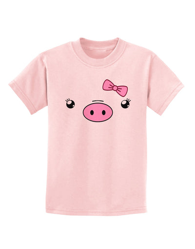 Kyu-T Face - Oinkette Cute Girl Piglet Childrens T-Shirt-Childrens T-Shirt-TooLoud-PalePink-X-Small-Davson Sales