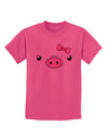 Kyu-T Face - Oinkette Cute Girl Piglet Childrens T-Shirt-Childrens T-Shirt-TooLoud-Sangria-X-Small-Davson Sales