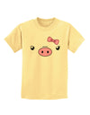 Kyu-T Face - Oinkette Cute Girl Piglet Childrens T-Shirt-Childrens T-Shirt-TooLoud-Daffodil-Yellow-X-Small-Davson Sales