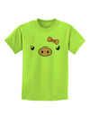 Kyu-T Face - Oinkette Cute Girl Piglet Childrens T-Shirt-Childrens T-Shirt-TooLoud-Lime-Green-X-Small-Davson Sales