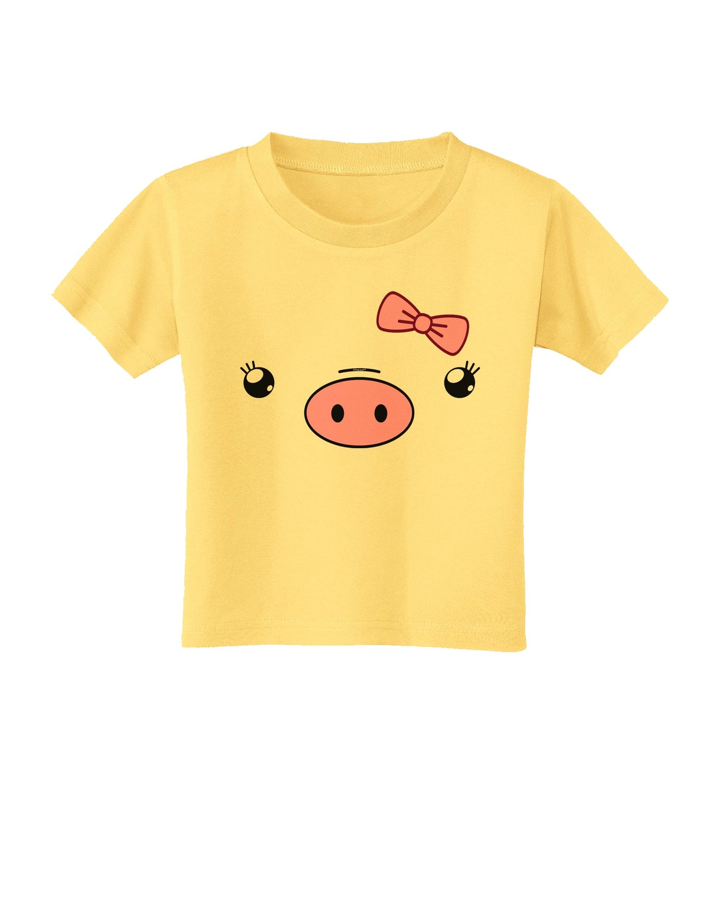 Kyu-T Face - Oinkette Cute Girl Piglet Toddler T-Shirt-Toddler T-Shirt-TooLoud-Daffodil-Yellow-2T-Davson Sales