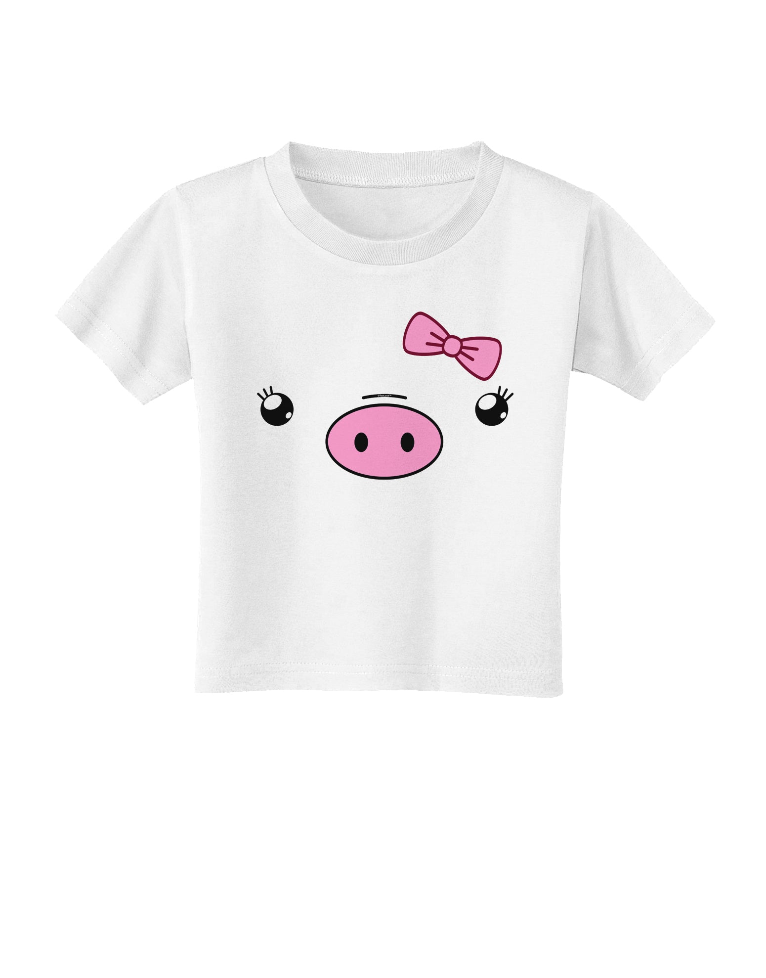 Kyu-T Face - Oinkette Cute Girl Piglet Toddler T-Shirt-Toddler T-Shirt-TooLoud-White-2T-Davson Sales