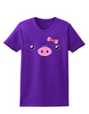 Kyu-T Face - Oinkette Cute Girl Piglet Womens Dark T-Shirt-TooLoud-Purple-X-Small-Davson Sales