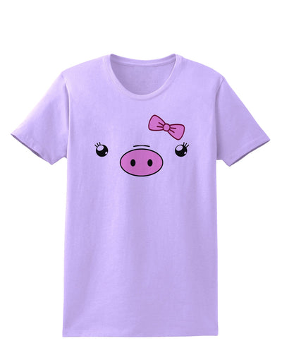 Kyu-T Face - Oinkette Cute Girl Piglet Womens T-Shirt-Womens T-Shirt-TooLoud-Lavender-X-Small-Davson Sales