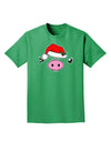 Kyu-T Face Oinkette Santa Hat Girl Pig Adult Dark T-Shirt-Mens T-Shirt-TooLoud-Kelly-Green-Small-Davson Sales