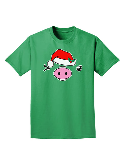 Kyu-T Face Oinkette Santa Hat Girl Pig Adult Dark T-Shirt-Mens T-Shirt-TooLoud-Kelly-Green-Small-Davson Sales