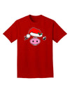 Kyu-T Face Oinkette Santa Hat Girl Pig Adult Dark T-Shirt-Mens T-Shirt-TooLoud-Red-Small-Davson Sales