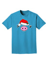 Kyu-T Face Oinkette Santa Hat Girl Pig Adult Dark T-Shirt-Mens T-Shirt-TooLoud-Turquoise-Small-Davson Sales