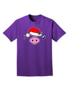 Kyu-T Face Oinkette Santa Hat Girl Pig Adult Dark T-Shirt-Mens T-Shirt-TooLoud-Purple-Small-Davson Sales