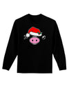 Kyu-T Face Oinkette Santa Hat Girl Pig Adult Long Sleeve Dark T-Shirt-TooLoud-Black-Small-Davson Sales