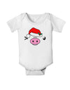 Kyu-T Face Oinkette Santa Hat Girl Pig Baby Romper Bodysuit-Baby Romper-TooLoud-White-06-Months-Davson Sales