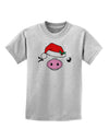 Kyu-T Face Oinkette Santa Hat Girl Pig Childrens T-Shirt-Childrens T-Shirt-TooLoud-AshGray-X-Small-Davson Sales