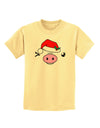 Kyu-T Face Oinkette Santa Hat Girl Pig Childrens T-Shirt-Childrens T-Shirt-TooLoud-Daffodil-Yellow-X-Small-Davson Sales