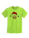 Kyu-T Face Oinkette Santa Hat Girl Pig Childrens T-Shirt-Childrens T-Shirt-TooLoud-Lime-Green-X-Small-Davson Sales