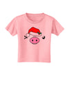 Kyu-T Face Oinkette Santa Hat Girl Pig Toddler T-Shirt-Toddler T-Shirt-TooLoud-Candy-Pink-2T-Davson Sales