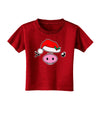 Kyu-T Face Oinkette Santa Hat Girl Pig Toddler T-Shirt Dark-Toddler T-Shirt-TooLoud-Red-2T-Davson Sales