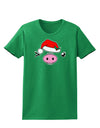 Kyu-T Face Oinkette Santa Hat Girl Pig Womens Dark T-Shirt-TooLoud-Kelly-Green-X-Small-Davson Sales