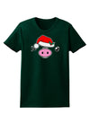 Kyu-T Face Oinkette Santa Hat Girl Pig Womens Dark T-Shirt-TooLoud-Forest-Green-Small-Davson Sales