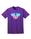 Kyu-T Face - Oinkz Cool Sunglasses Adult Dark T-Shirt-Mens T-Shirt-TooLoud-Purple-Small-Davson Sales