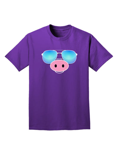 Kyu-T Face - Oinkz Cool Sunglasses Adult Dark T-Shirt-Mens T-Shirt-TooLoud-Purple-Small-Davson Sales