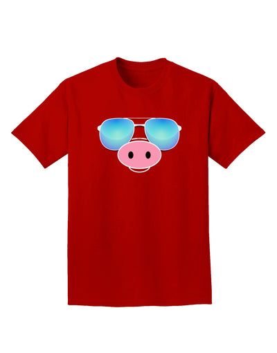 Kyu-T Face - Oinkz Cool Sunglasses Adult Dark T-Shirt-Mens T-Shirt-TooLoud-Red-Small-Davson Sales