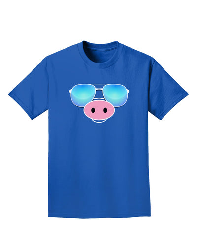 Kyu-T Face - Oinkz Cool Sunglasses Adult Dark T-Shirt-Mens T-Shirt-TooLoud-Royal-Blue-Small-Davson Sales