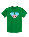 Kyu-T Face - Oinkz Cool Sunglasses Childrens Dark T-Shirt-Childrens T-Shirt-TooLoud-Kelly-Green-X-Small-Davson Sales