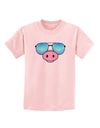 Kyu-T Face - Oinkz Cool Sunglasses Childrens T-Shirt-Childrens T-Shirt-TooLoud-PalePink-X-Small-Davson Sales