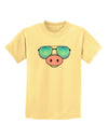 Kyu-T Face - Oinkz Cool Sunglasses Childrens T-Shirt-Childrens T-Shirt-TooLoud-Daffodil-Yellow-X-Small-Davson Sales