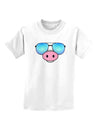 Kyu-T Face - Oinkz Cool Sunglasses Childrens T-Shirt-Childrens T-Shirt-TooLoud-White-X-Small-Davson Sales