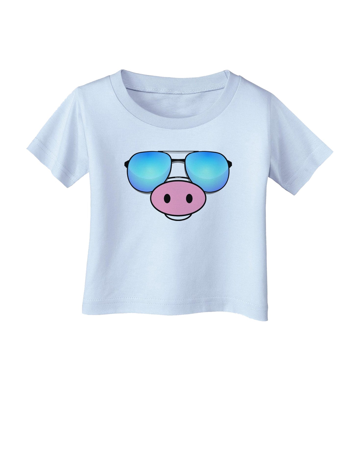 Kyu-T Face - Oinkz Cool Sunglasses Infant T-Shirt-Infant T-Shirt-TooLoud-Light-Blue-06-Months-Davson Sales
