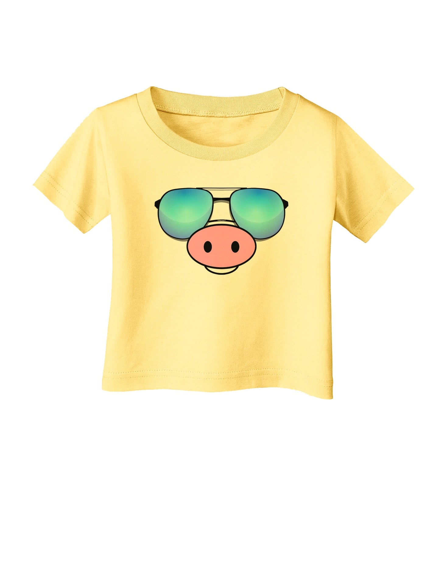 Kyu-T Face - Oinkz Cool Sunglasses Infant T-Shirt-Infant T-Shirt-TooLoud-Daffodil-Yellow-06-Months-Davson Sales