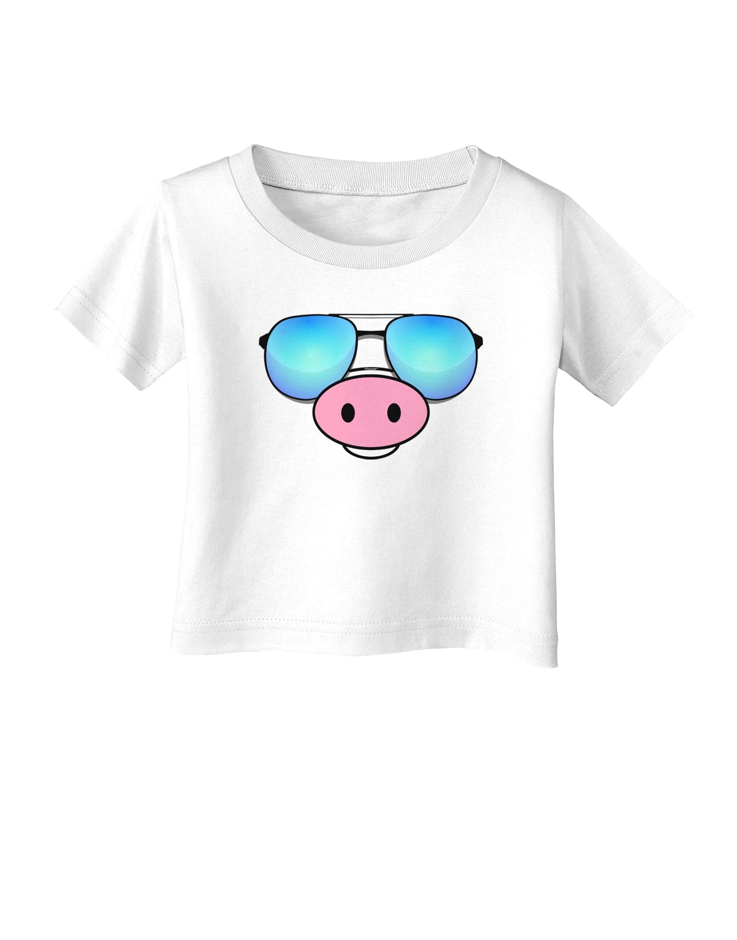 Kyu-T Face - Oinkz Cool Sunglasses Infant T-Shirt-Infant T-Shirt-TooLoud-White-06-Months-Davson Sales