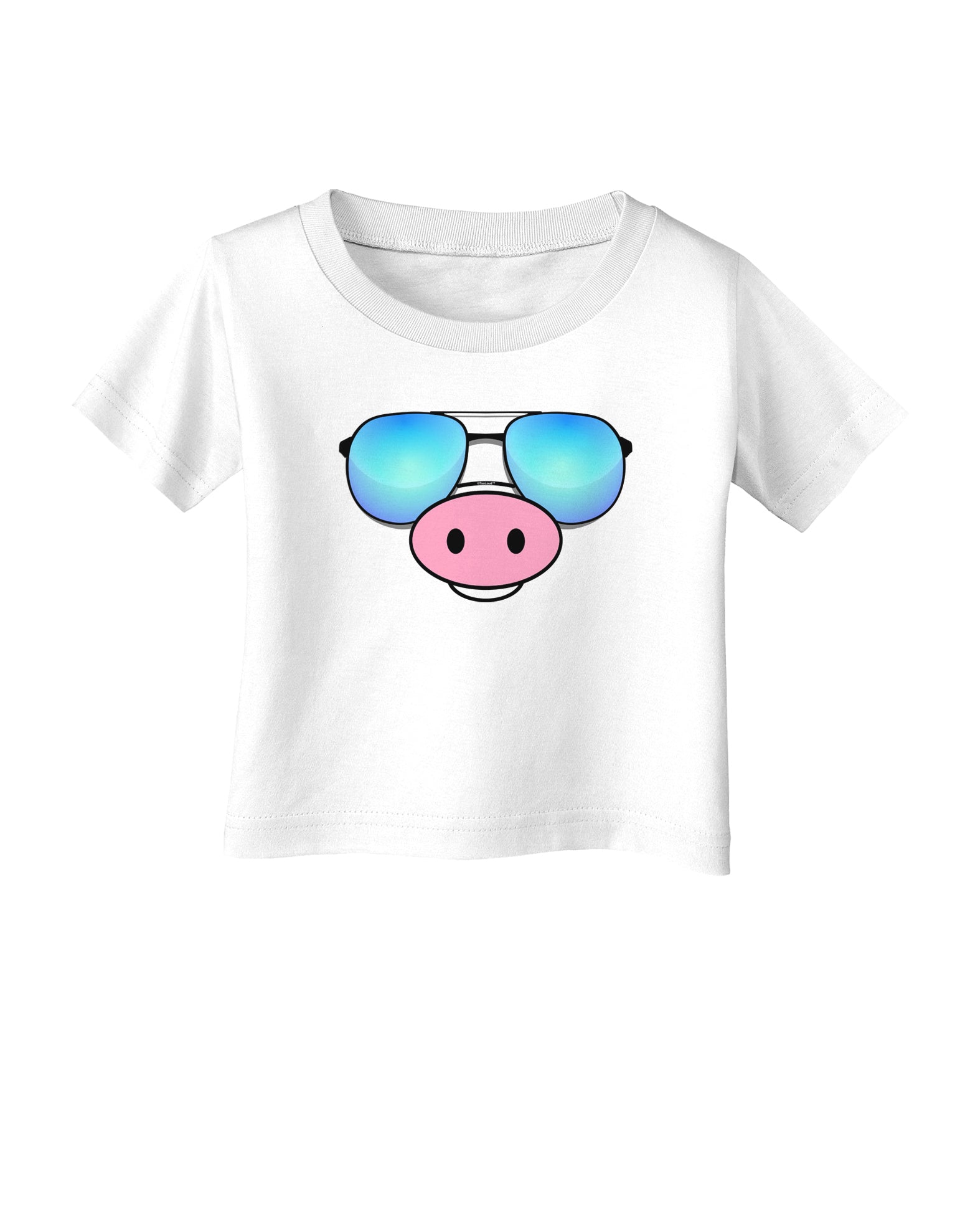Kyu-T Face - Oinkz Cool Sunglasses Infant T-Shirt-Infant T-Shirt-TooLoud-White-06-Months-Davson Sales