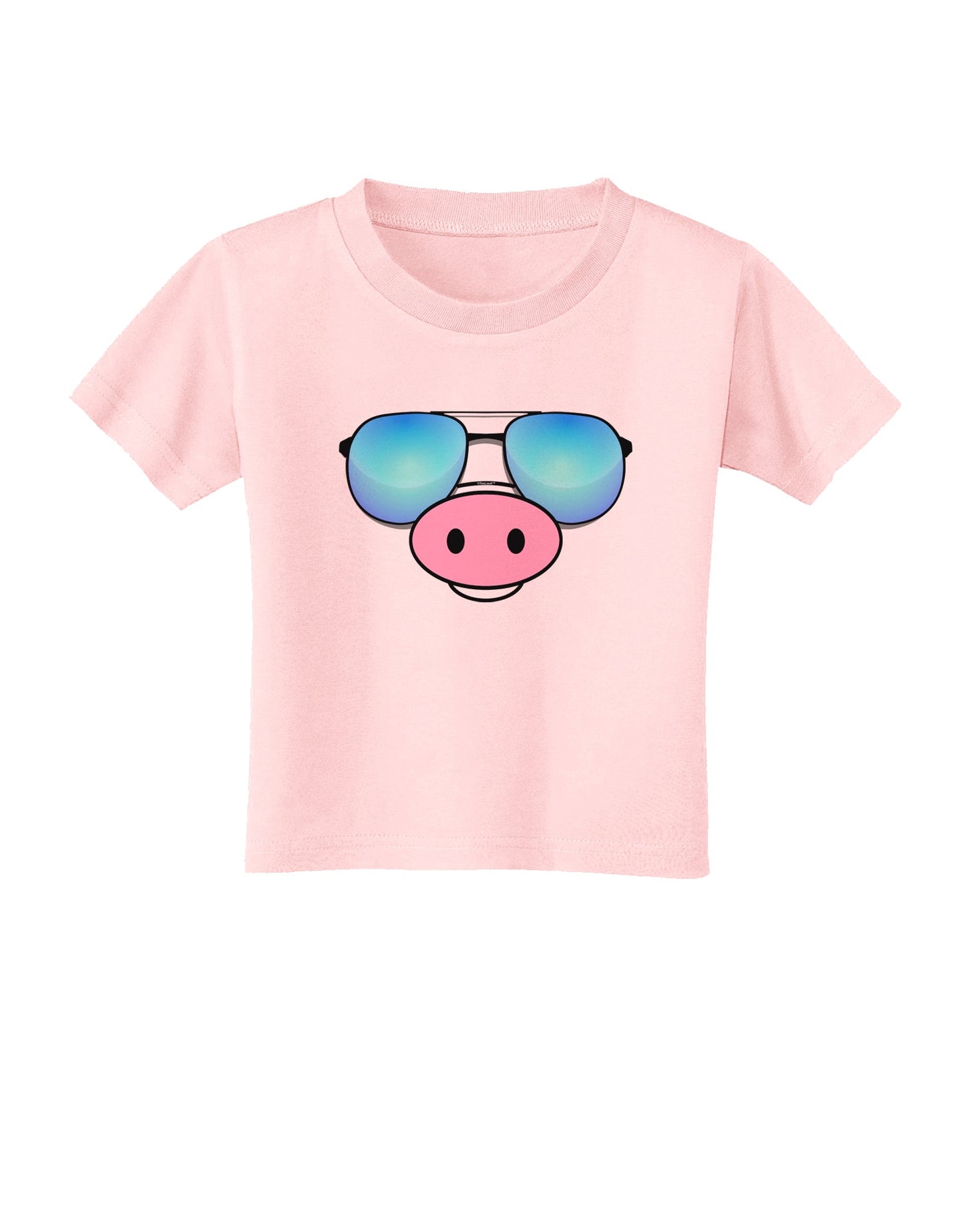 Kyu-T Face - Oinkz Cool Sunglasses Toddler T-Shirt-Toddler T-Shirt-TooLoud-Light-Pink-2T-Davson Sales