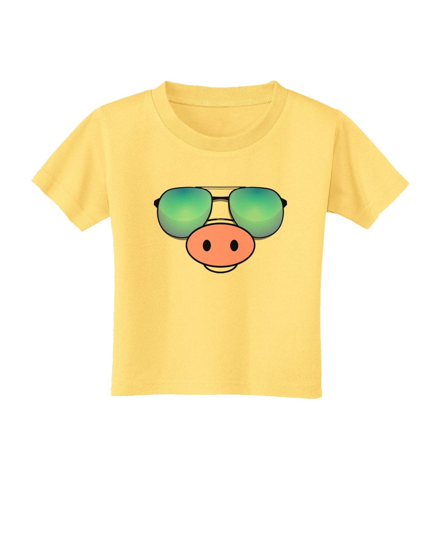Kyu-T Face - Oinkz Cool Sunglasses Toddler T-Shirt-Toddler T-Shirt-TooLoud-Daffodil-Yellow-2T-Davson Sales
