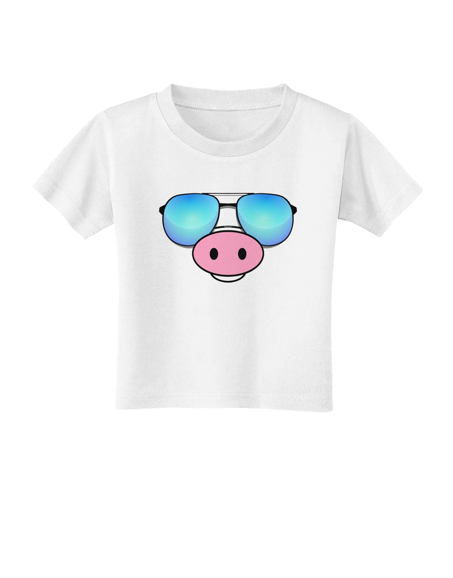 Kyu-T Face - Oinkz Cool Sunglasses Toddler T-Shirt-Toddler T-Shirt-TooLoud-White-2T-Davson Sales