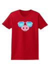 Kyu-T Face - Oinkz Cool Sunglasses Womens Dark T-Shirt-TooLoud-Red-X-Small-Davson Sales