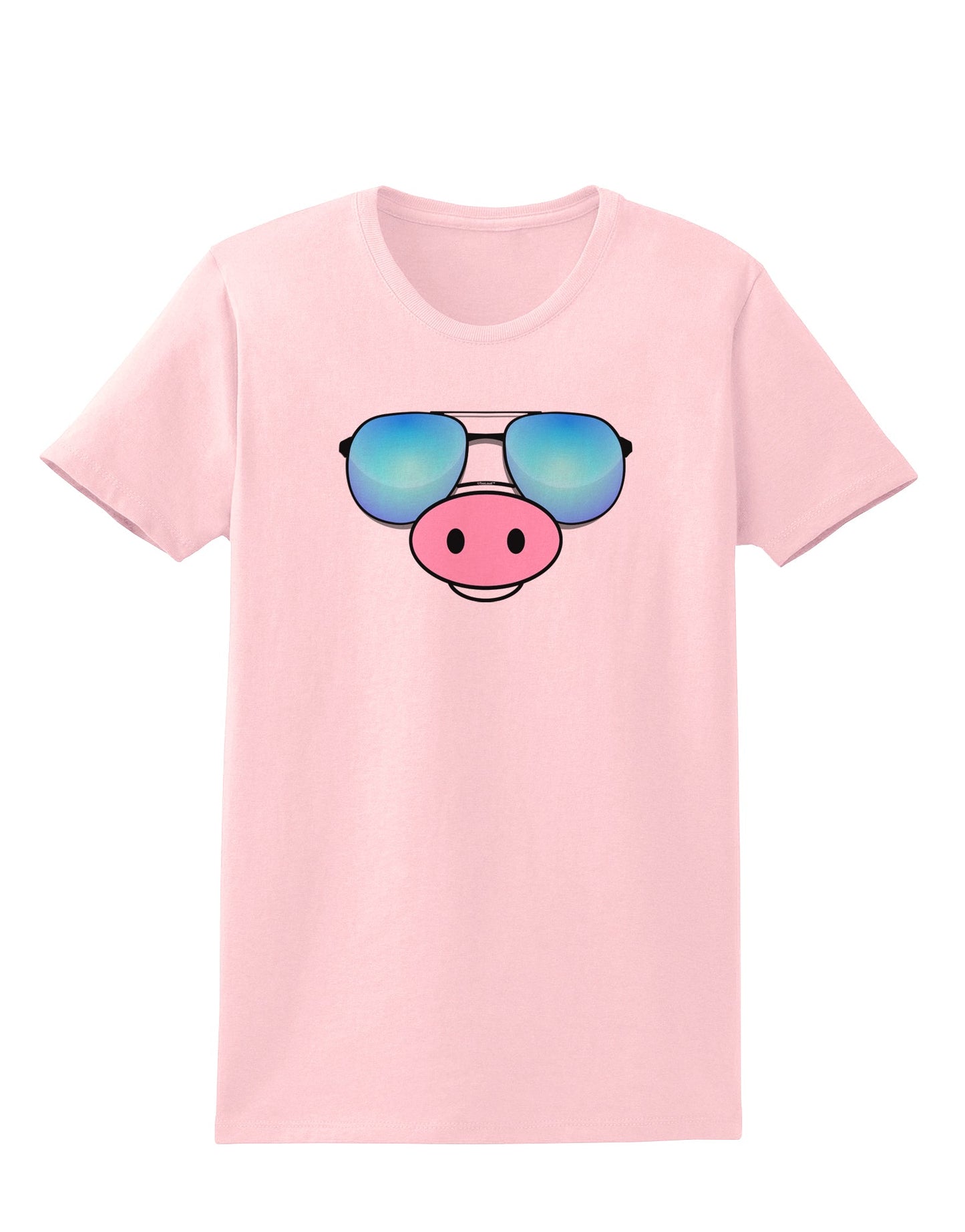 Kyu-T Face - Oinkz Cool Sunglasses Womens T-Shirt-Womens T-Shirt-TooLoud-PalePink-X-Small-Davson Sales