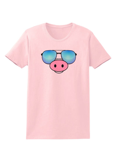 Kyu-T Face - Oinkz Cool Sunglasses Womens T-Shirt-Womens T-Shirt-TooLoud-PalePink-X-Small-Davson Sales