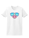 Kyu-T Face - Oinkz Cool Sunglasses Womens T-Shirt-Womens T-Shirt-TooLoud-White-X-Small-Davson Sales