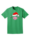 Kyu-T Face Oinkz Santa Hat Boy Pig Adult Dark T-Shirt-Mens T-Shirt-TooLoud-Kelly-Green-Small-Davson Sales