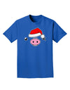 Kyu-T Face Oinkz Santa Hat Boy Pig Adult Dark T-Shirt-Mens T-Shirt-TooLoud-Royal-Blue-Small-Davson Sales