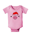 Kyu-T Face Oinkz Santa Hat Boy Pig Baby Romper Bodysuit-Baby Romper-TooLoud-Light-Pink-06-Months-Davson Sales