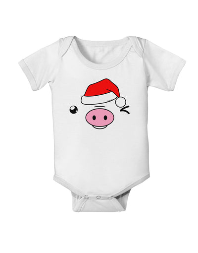 Kyu-T Face Oinkz Santa Hat Boy Pig Baby Romper Bodysuit-Baby Romper-TooLoud-White-06-Months-Davson Sales