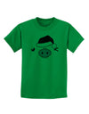 Kyu-T Face Oinkz Santa Hat Boy Pig Childrens T-Shirt-Childrens T-Shirt-TooLoud-Kelly-Green-X-Small-Davson Sales